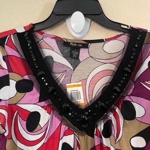 STYLE & CO women’s Blouse top Short Sleeve NWT size S